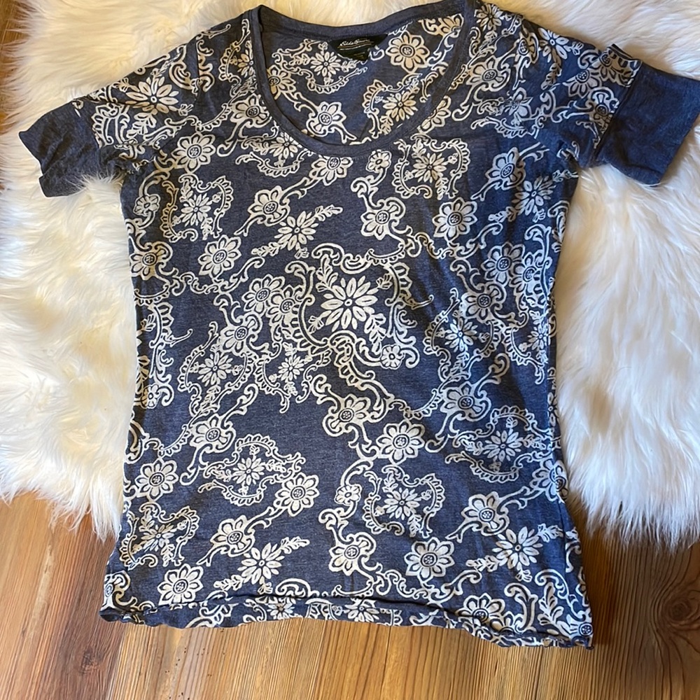Eddie Bauer Soft Lightweight Scoop Neck Tee Petite Small